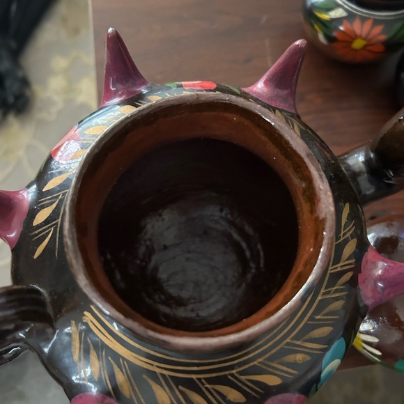 Vintage Red Clay Tea Pot | Terra Cotta Pottery Tea Pot with Tea Cups |